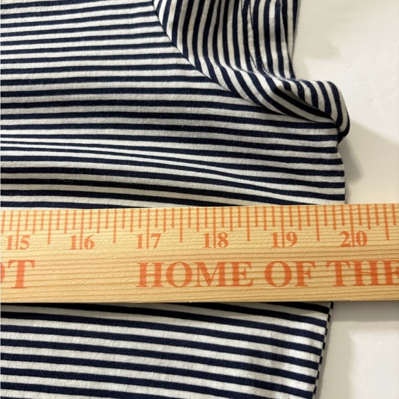Renwick Navy/White Striped Peruvian Pima Cotton Polo Dress. Short Sleeve - Picture 5 of 9